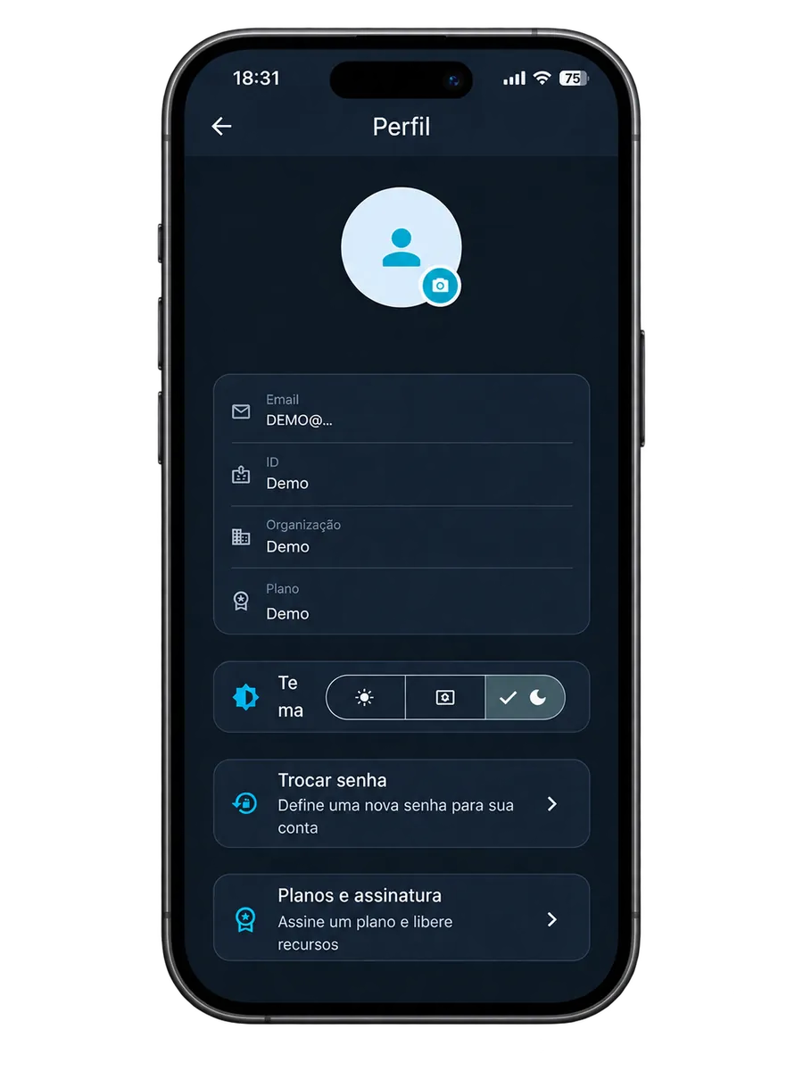 Tela Perfil do app VistoPred — Do jeito de cada técnico
